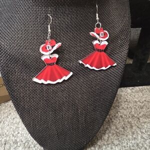 Santa Cowgirl Hat & Dress Earrings